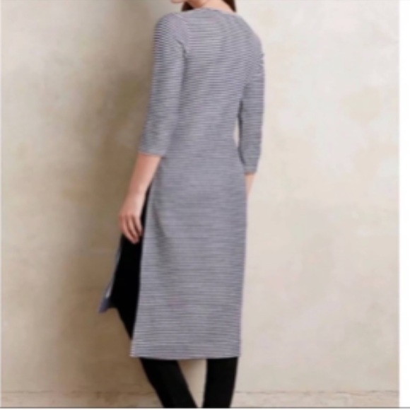 Anthropologie Postmark blue and white strip midi dress large - Picture 9 of 9
